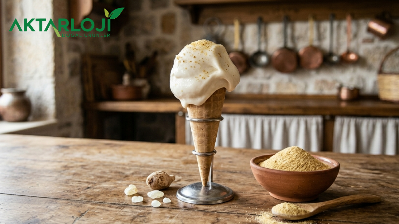 Salep Tozuyla Dondurma Yapımı