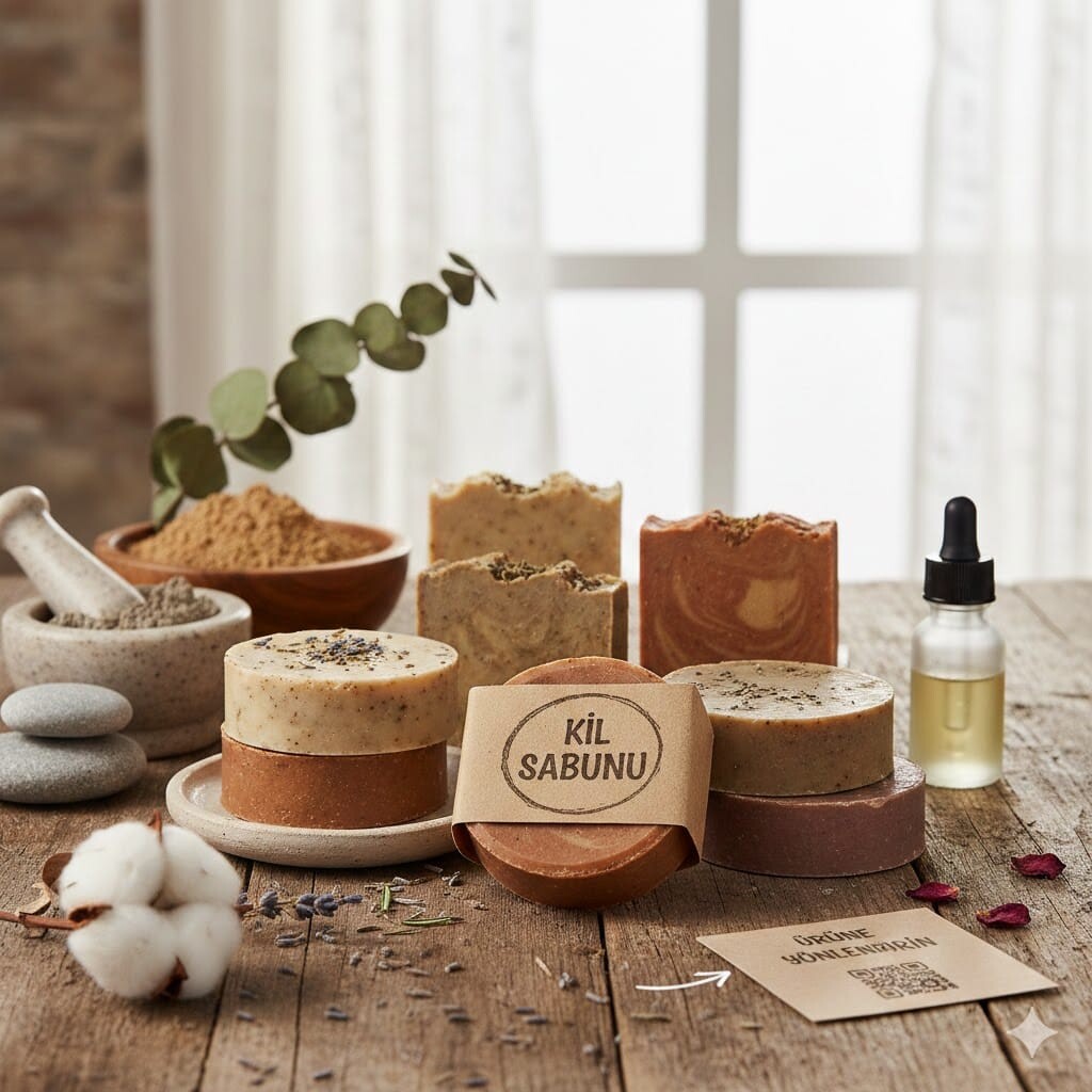 %100 Doğal El Yapımı Kil Sabunu - Yağlı Ciltler İçin İdeal
