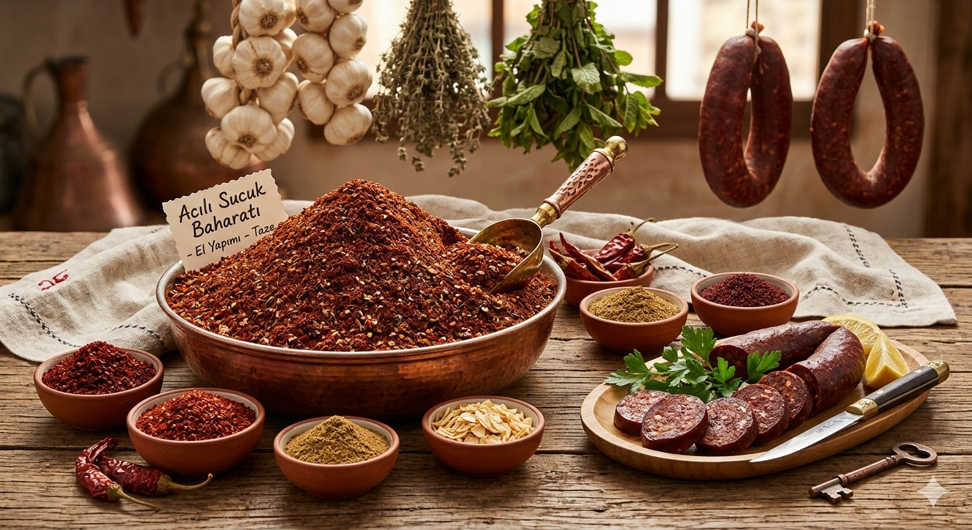 En Taze Acılı Sucuk Baharatı Karışımı ve Geleneksel Tarifler | Aktarloji