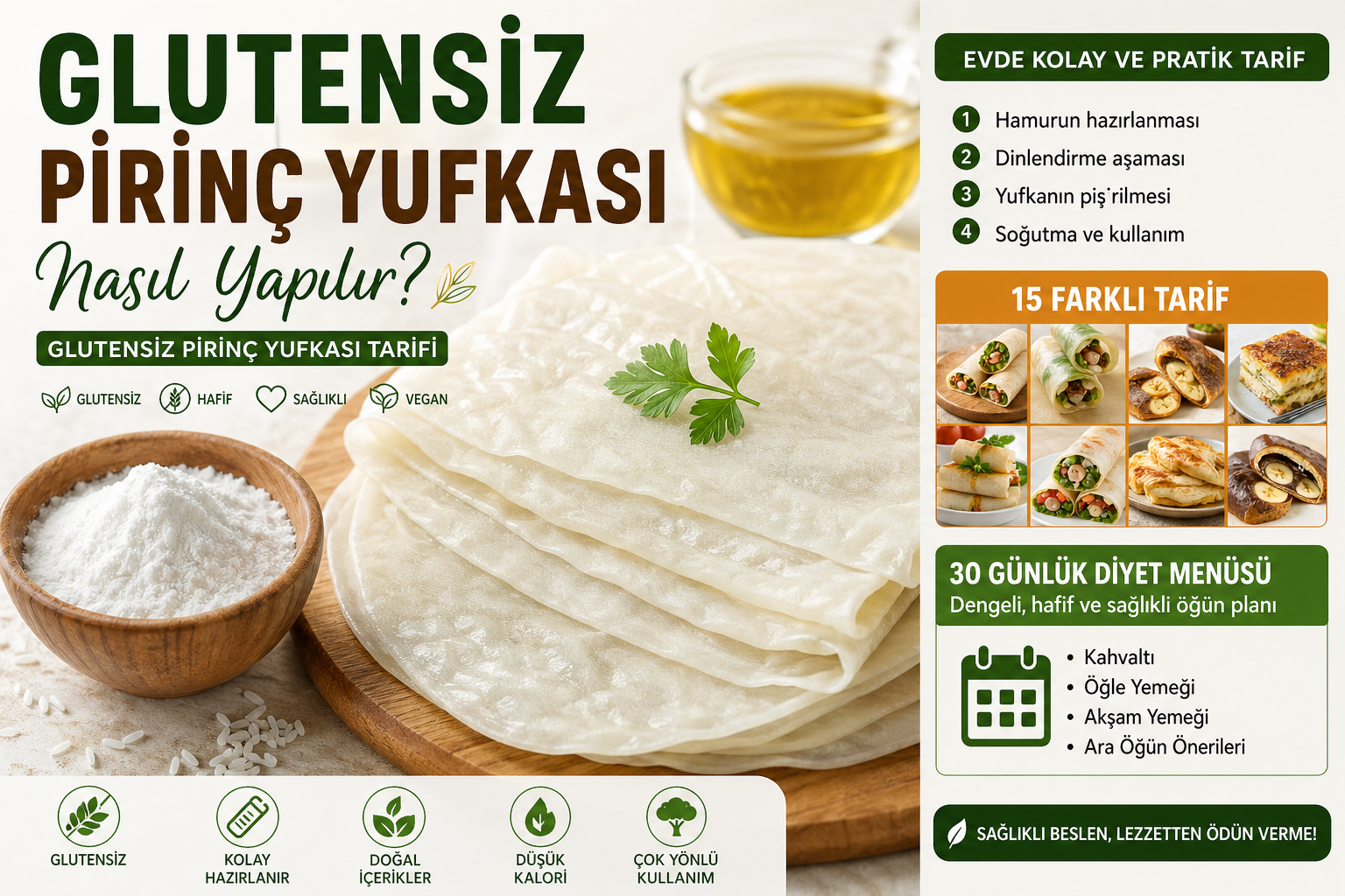 Glutensiz pirinç yufkası nasıl yapılır? Glutensiz pirinç yufkası tarifi